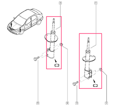 Амортизатор передний Renault Logan, Sandero, Lada Largus, Nissan Almera g15 (арт. SG-4410)